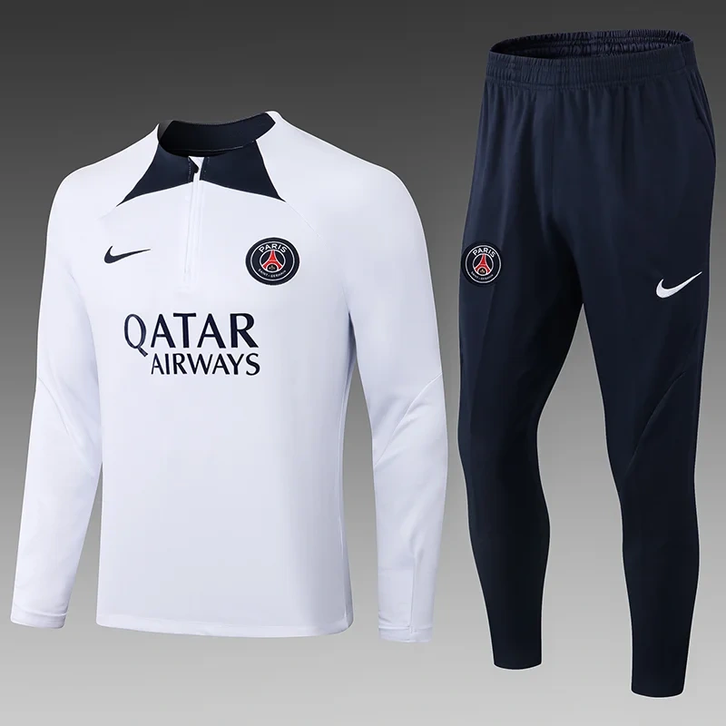2024/2025 Paris Saint-Germain Half-Pull Training Suit White Football Shirt