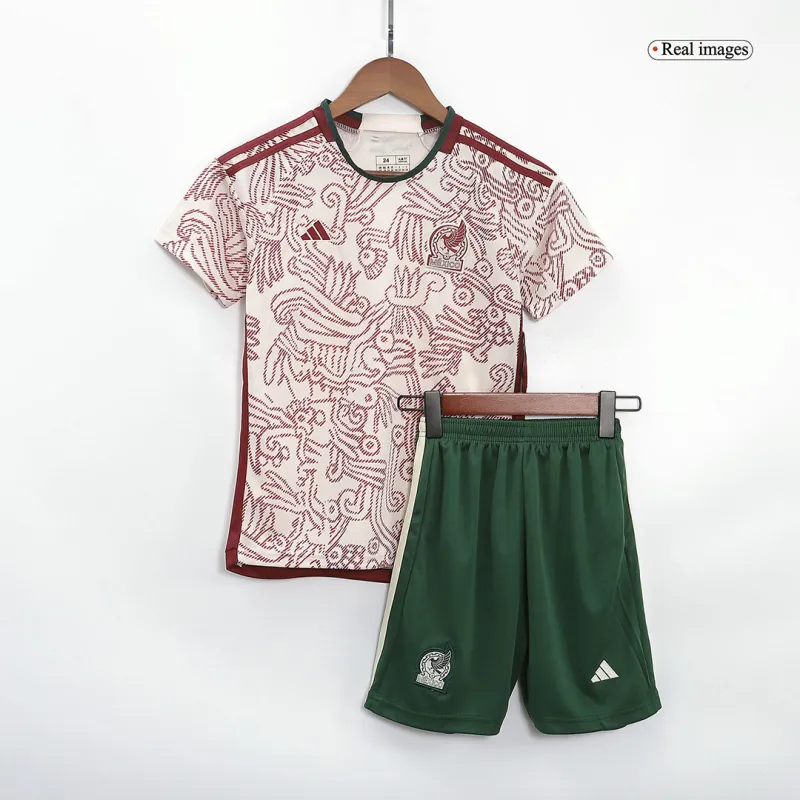 Mexico Kids World Cup 2022 Jersey Away Kit(Jersey+Shorts)
