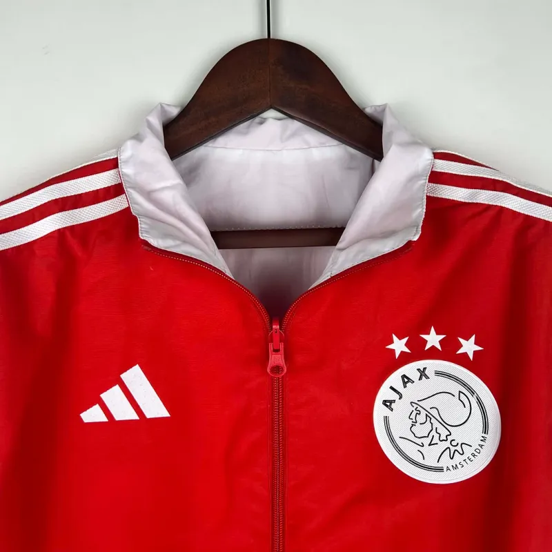 2023-2024 Ajax Reversible Windbreaker（Red-White）Soccer Jersey 1:1 Thai Quality