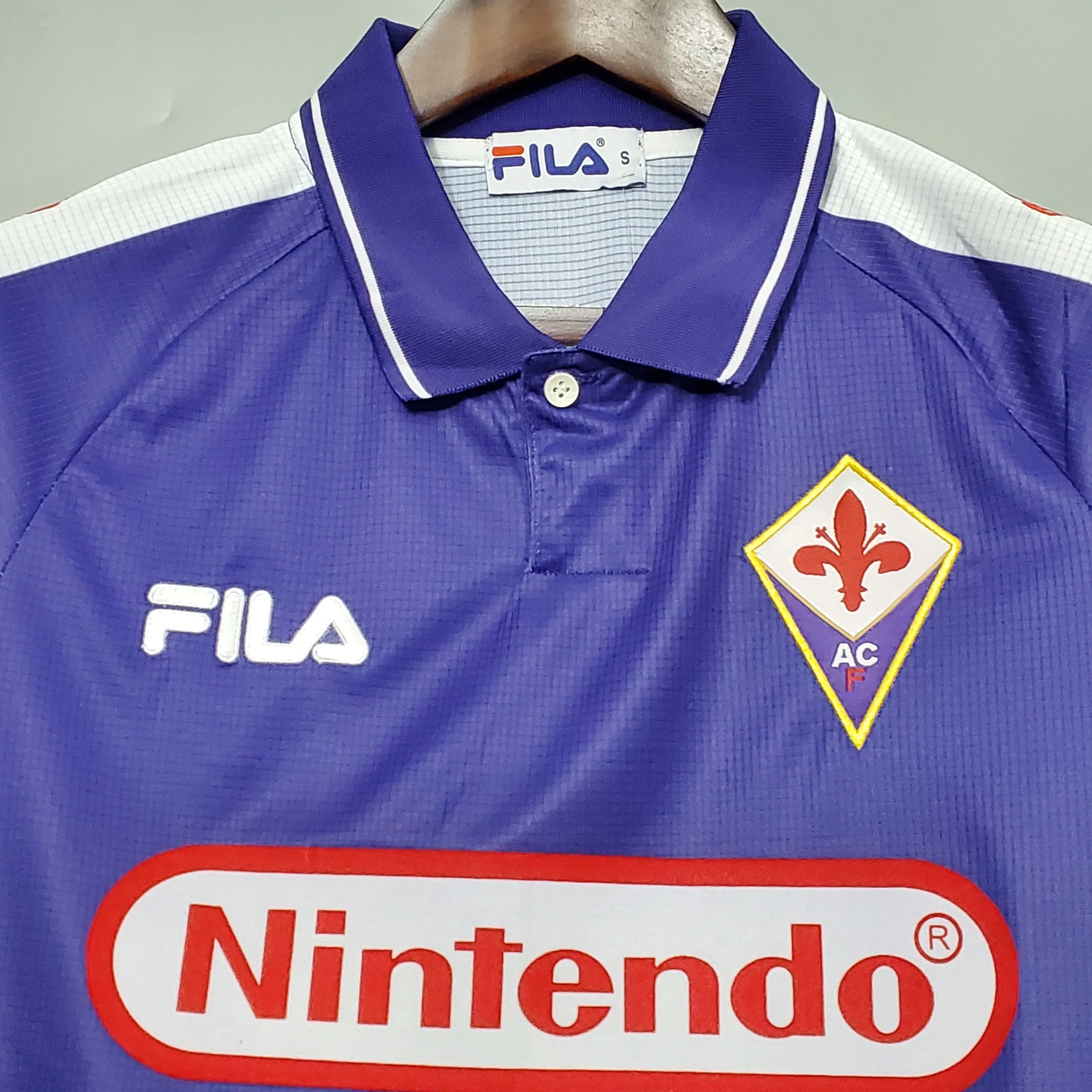 98-99 Fiorentina RUI COSTA #10 BATISTUTA #9 Retro Jersey Home