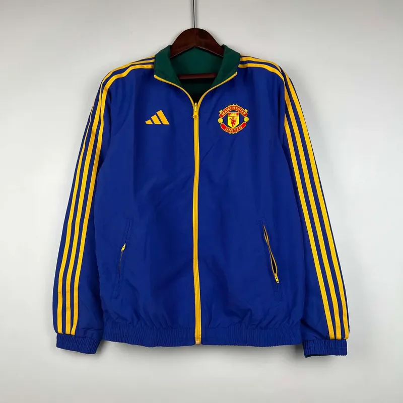 2023-2024 Manchester United Reversible Windbreaker（Blue-Green）Soccer Jersey 1:1 Thai Quality