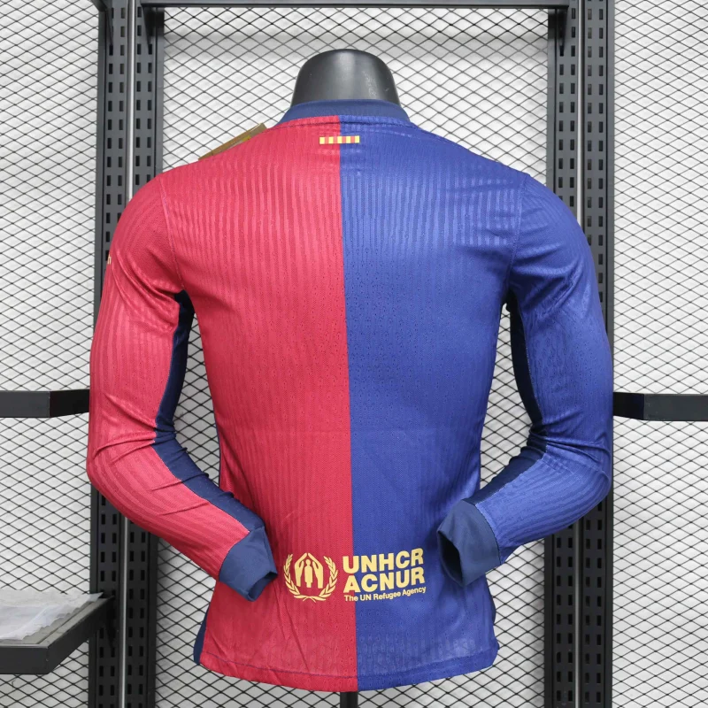 24-25 Barcelona Home Player Version Long sleeve Soccer Jersey