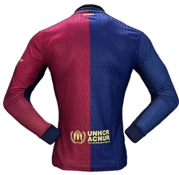 24-25 Barcelona Home Soccer Jersey Player Edition Long Sleeve
