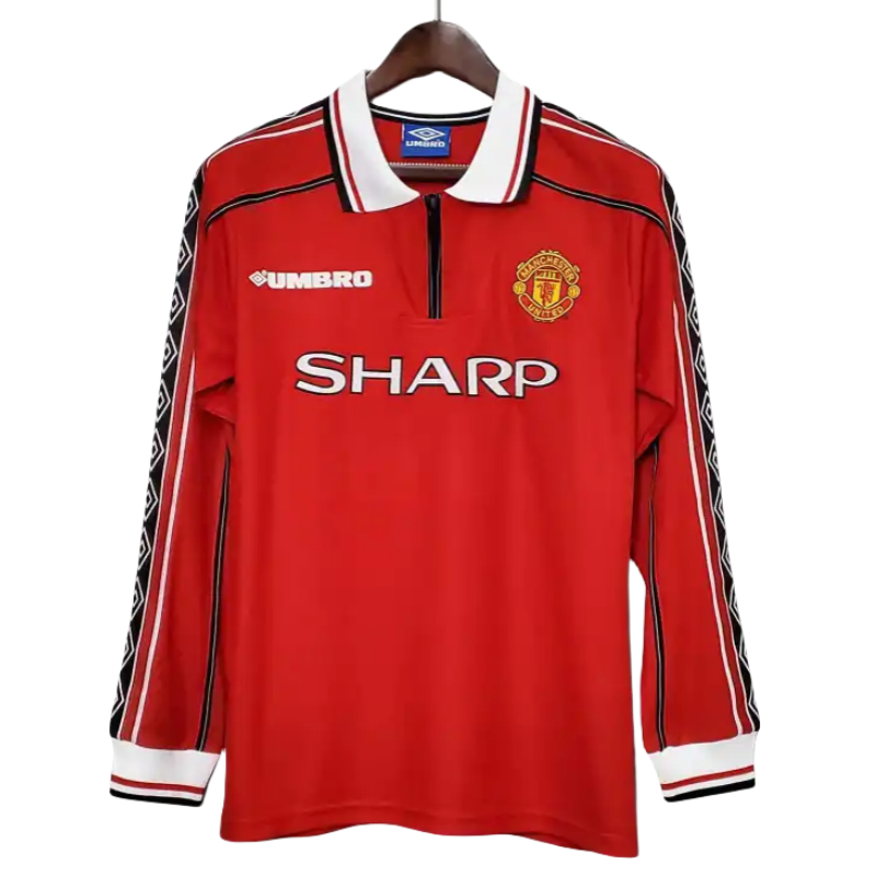 Manchester United Beckham #7 Retro Jersey Home Long Sleeve 1998/00