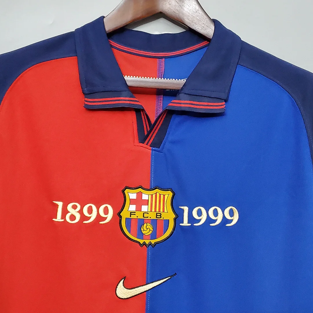 1999/2000 Retro Barcelona Home 100th Anniversary Version Football