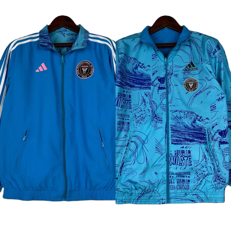 2023-2024 Inter Miami Reversible Windbreaker Blue Soccer Jersey 1:1 Thai Quality