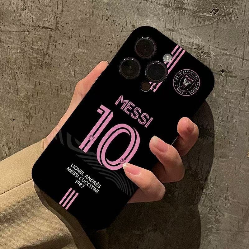 Messi Miami jersey black suitable for Apple 15 phone case TPU soft case