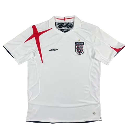 2006 England Retro Soccer Jersey Home Replica World Cup