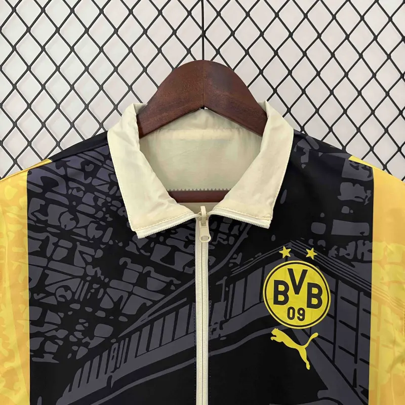 2024 Dortmund Trench Coat Reversible Windbreaker Double-Sides Jacket Sport