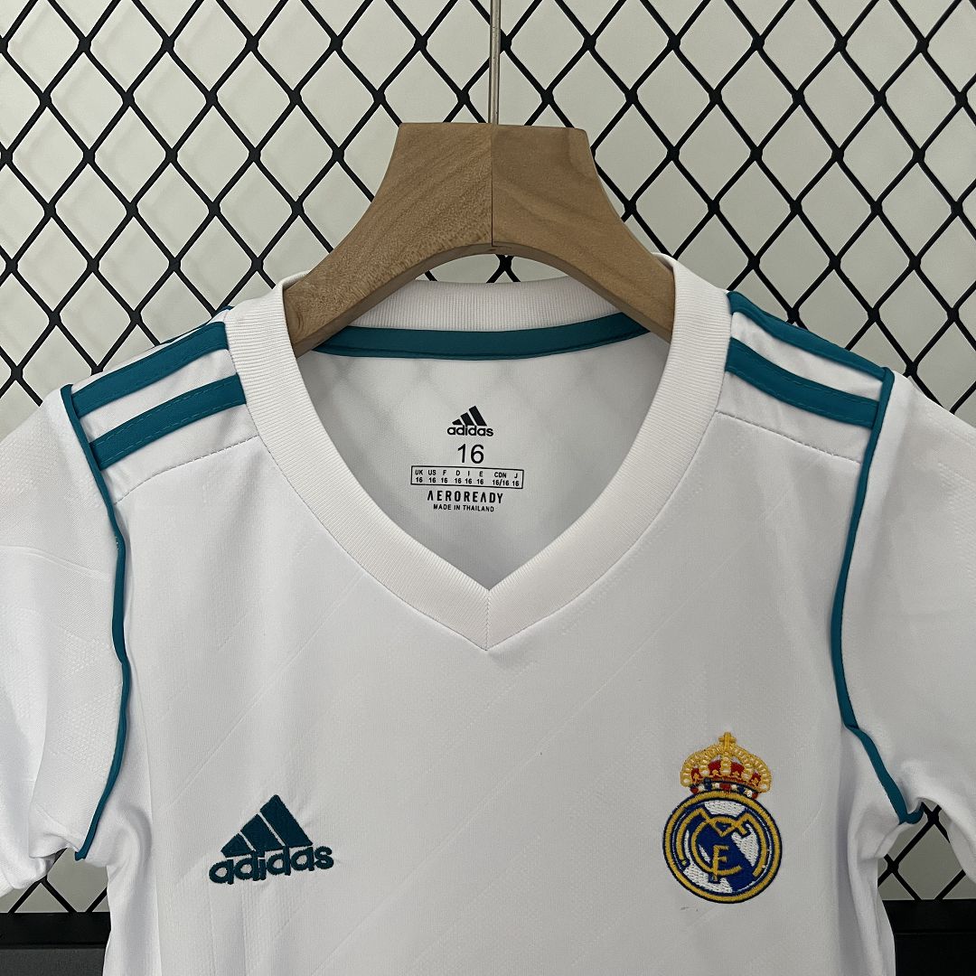 Real Madrid 17-18 Home Retro Kids Kit Soccer Jersey