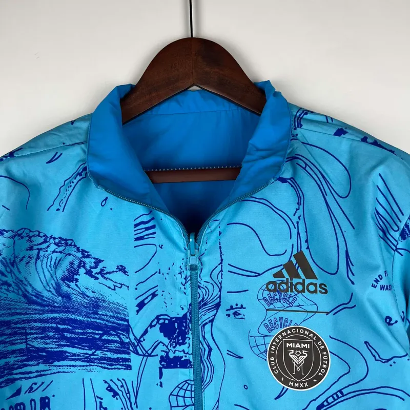 2023-2024 Inter Miami Reversible Windbreaker Blue Soccer Jersey 1:1 Thai Quality