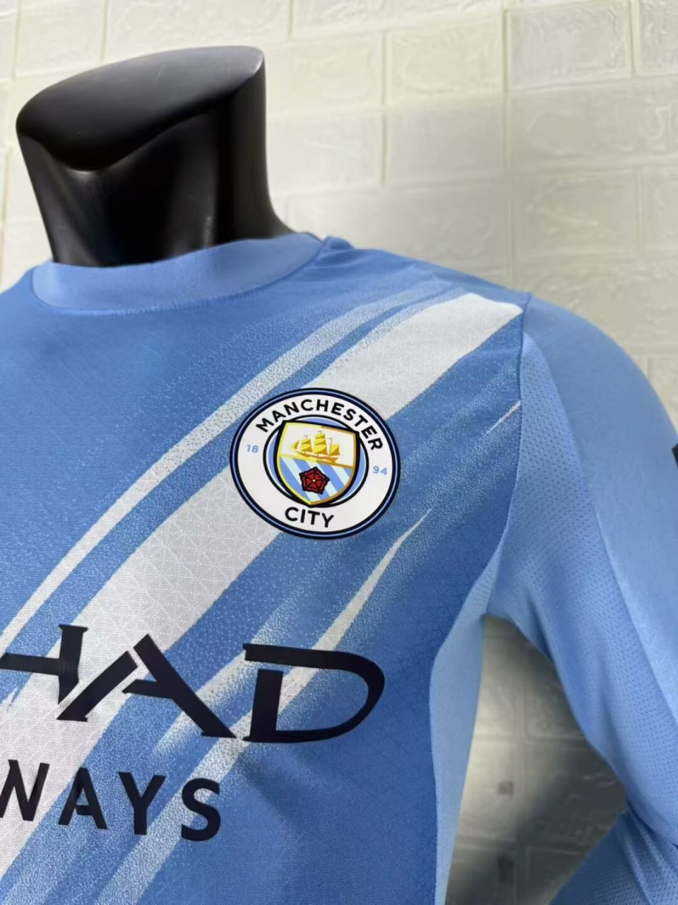 Manchester City Home Player Version Long Sleeve Jersey 25/26