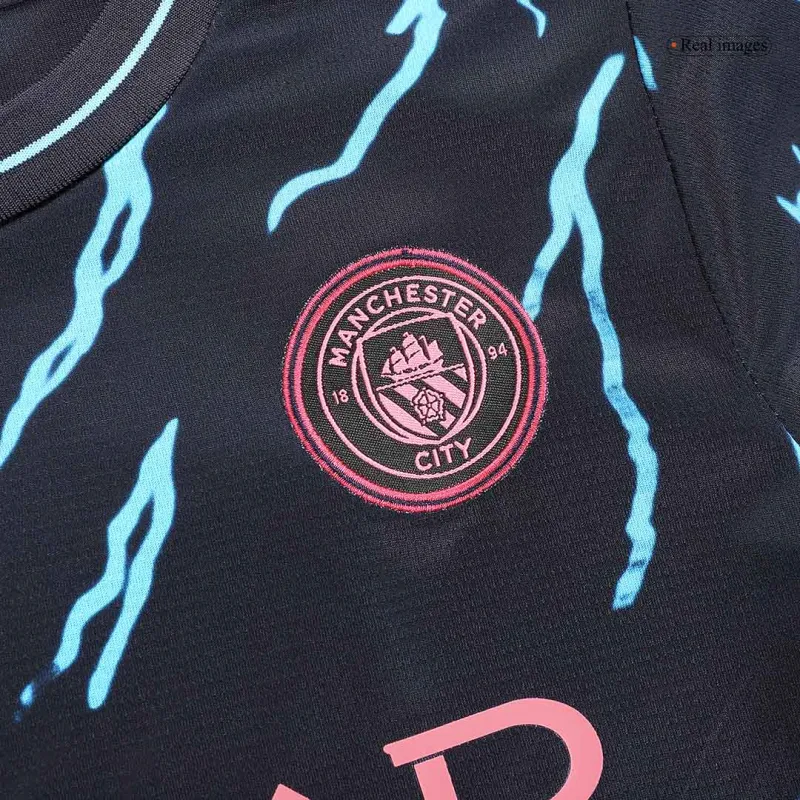 2023/24 Kids Manchester City Third Away Kit Jersey+Shorts