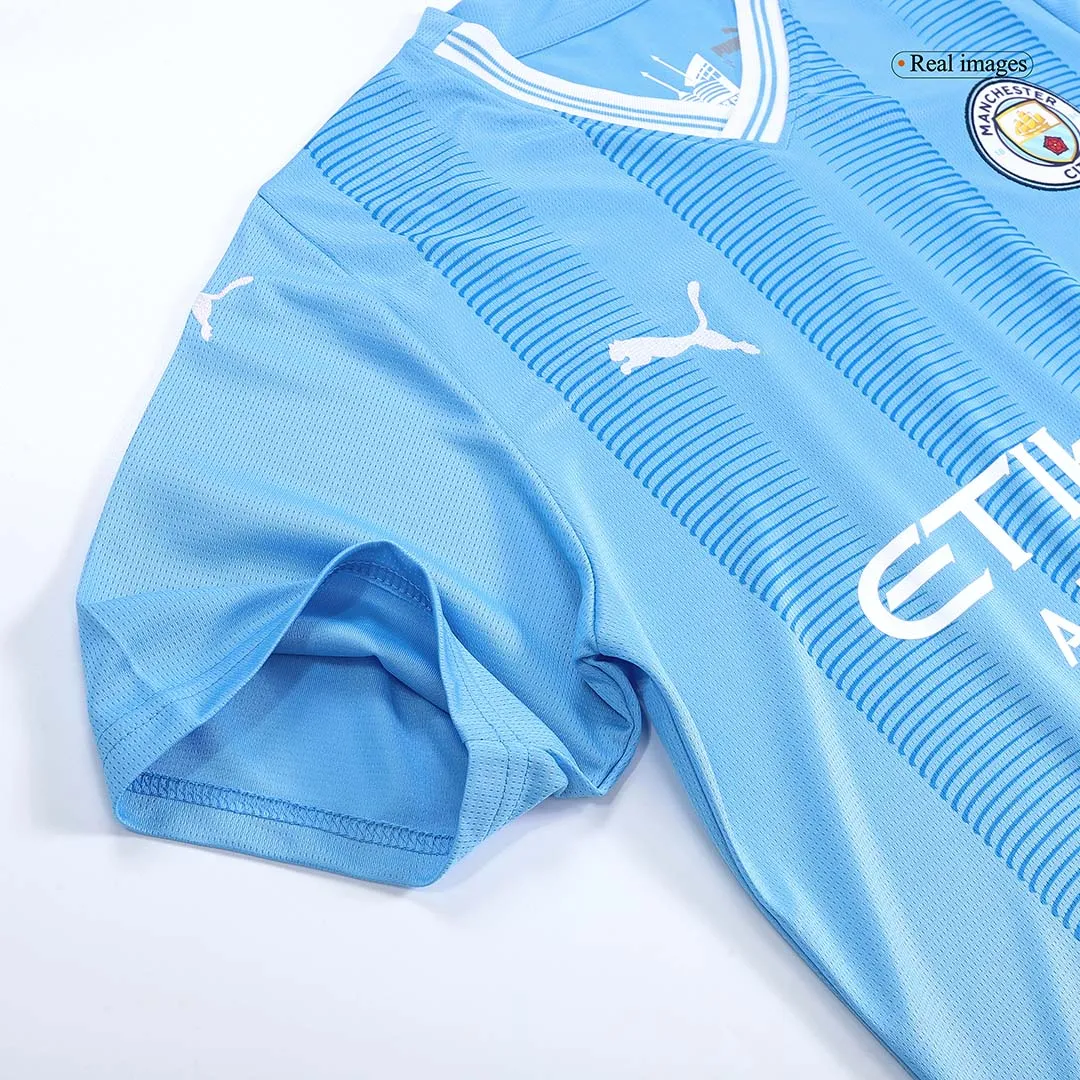 2023/24 Manchester City Home Jersey Kit(Shirt+Shorts)