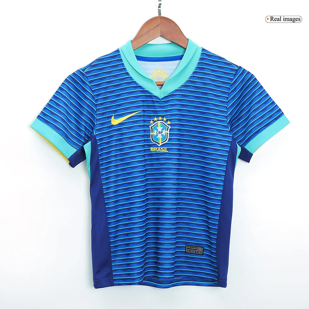 Kids Brazil Custom Away Full Soccer Kits 2024