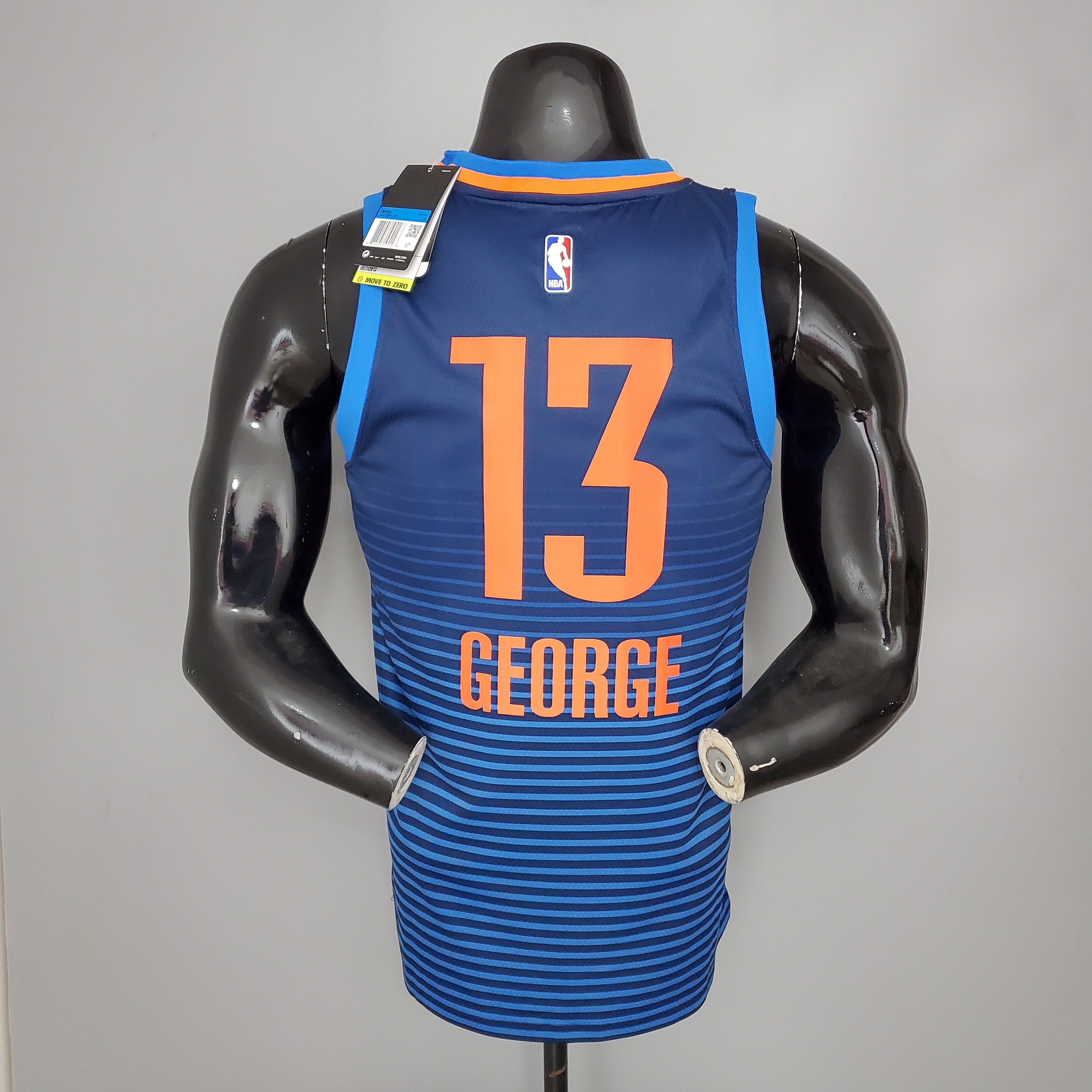 Paul George Oklahoma City Thunder Swingman Jersey Blue Stripes