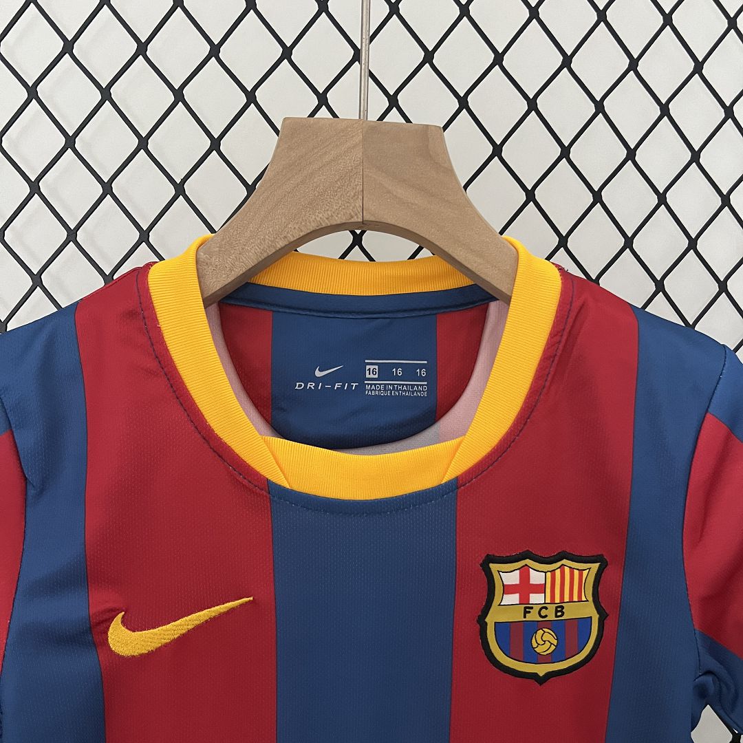 10-11 Barcelona Home Retro Kids Kit Football Jersey