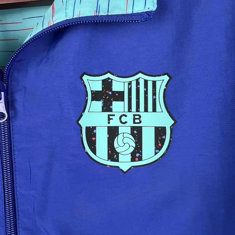 23-24 Barcelona Reversible Windbreaker Blue Soccer Jersey 1:1 Thai Quality
