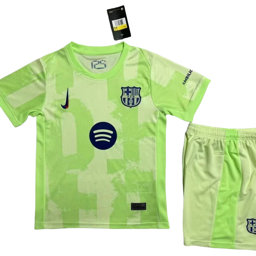 24-25 Kids Barcelona Third Kit(Jersey+Short) Without Spofity Text