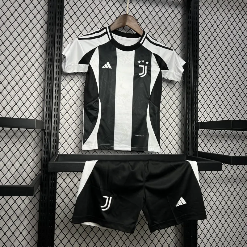 24-25 Juventus Home Soccer Kids Kit Jersey+Shorts
