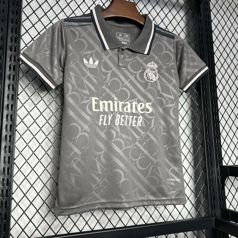 Real Madrid 24-25 Third Away Grey Kids Kits Jersey+Shorts