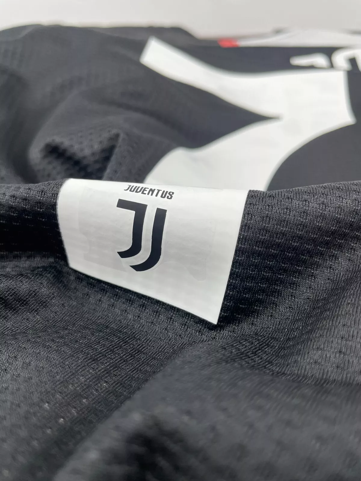 2019-20 Cristiano Ronaldo #7 Juventus Home Retro Player Version Soccer Jersey with UCL Patch - Long Sleeve