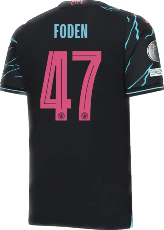 2023/24 HAALAND #9 DE BRUYNE #17 J.ALVAREZ #19 FODEN #47 Manchester City Third Away Jersey