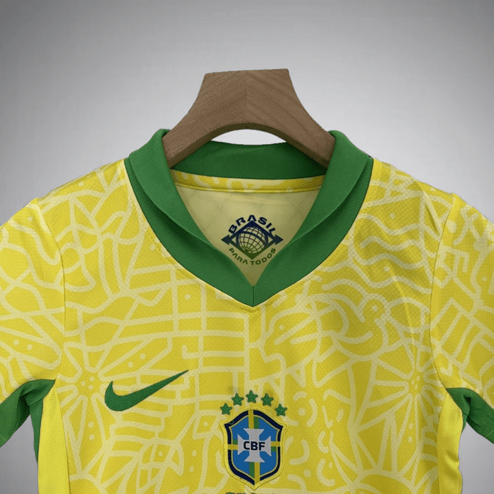 Brazil 2024 Copa America League Home Kids Suit