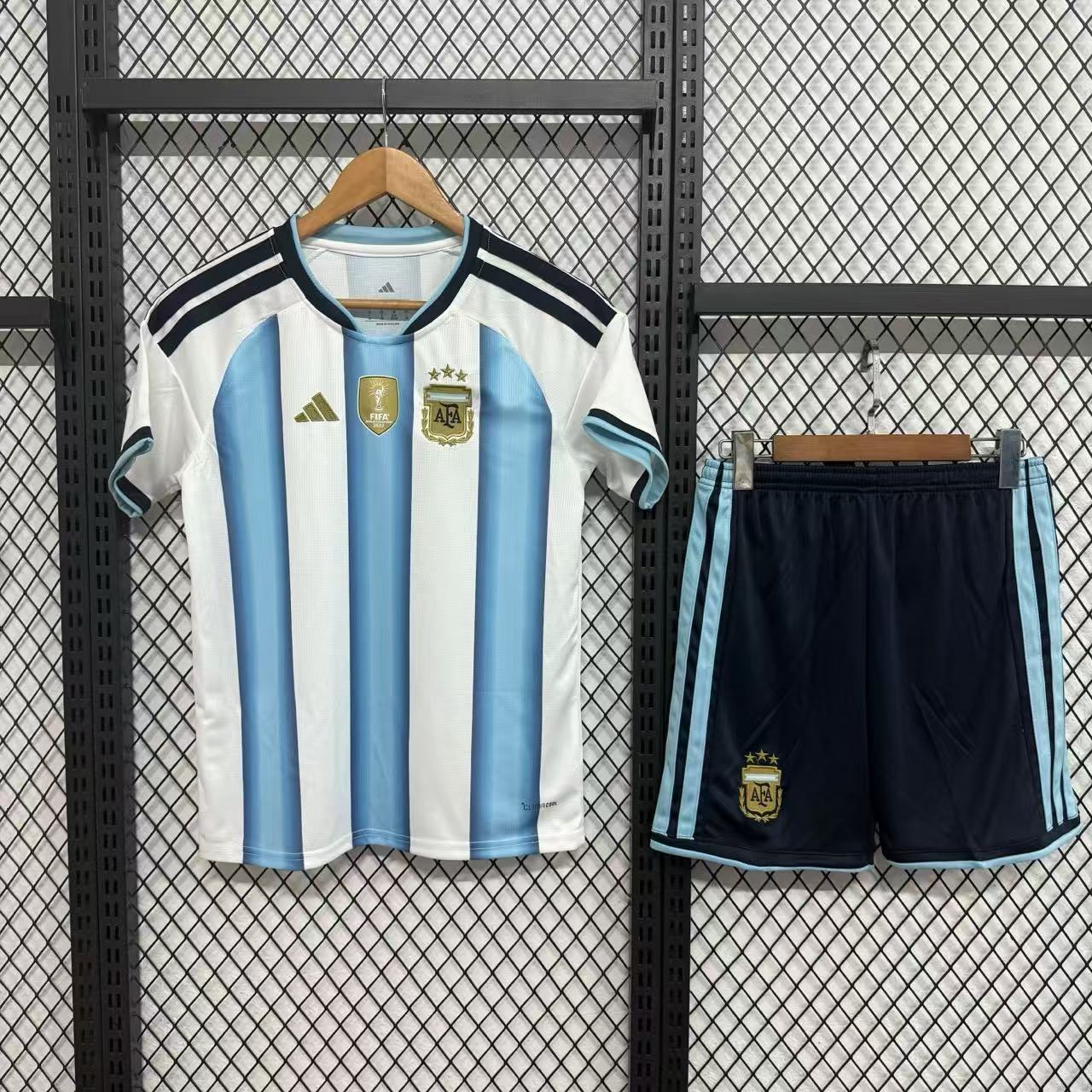 2025-26 Argentina Blue White Kids Soccer Jersey