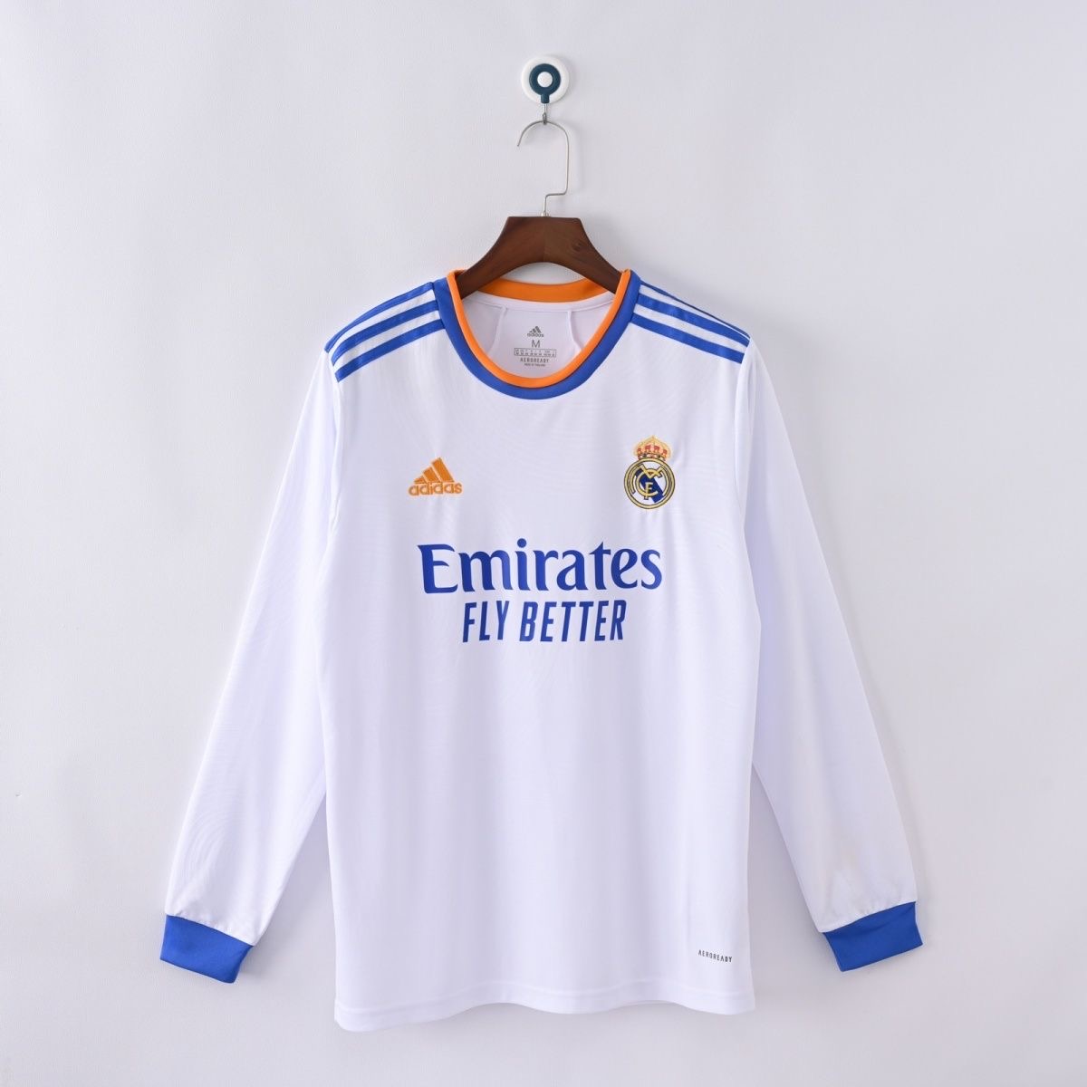 Real Madrid Home Soccer Jersey Retro Long Sleeve Shirt 21-22