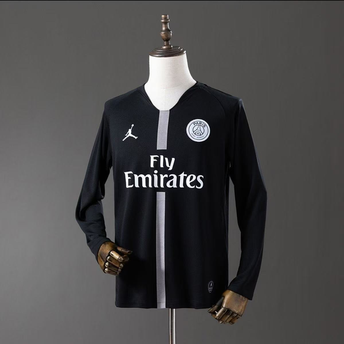 2018-2019 PSG Paris Jordan Black Long Sleeve Retro Soccer Jersey (长袖)