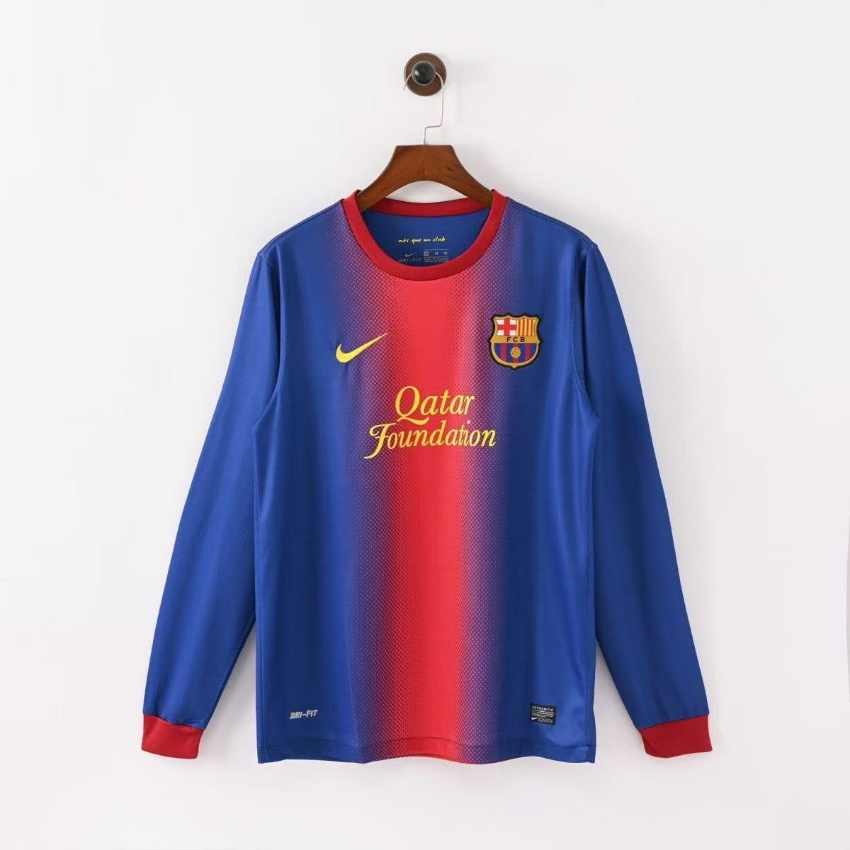 12-13 Barcelona Retro Long Sleeves Jersey Home
