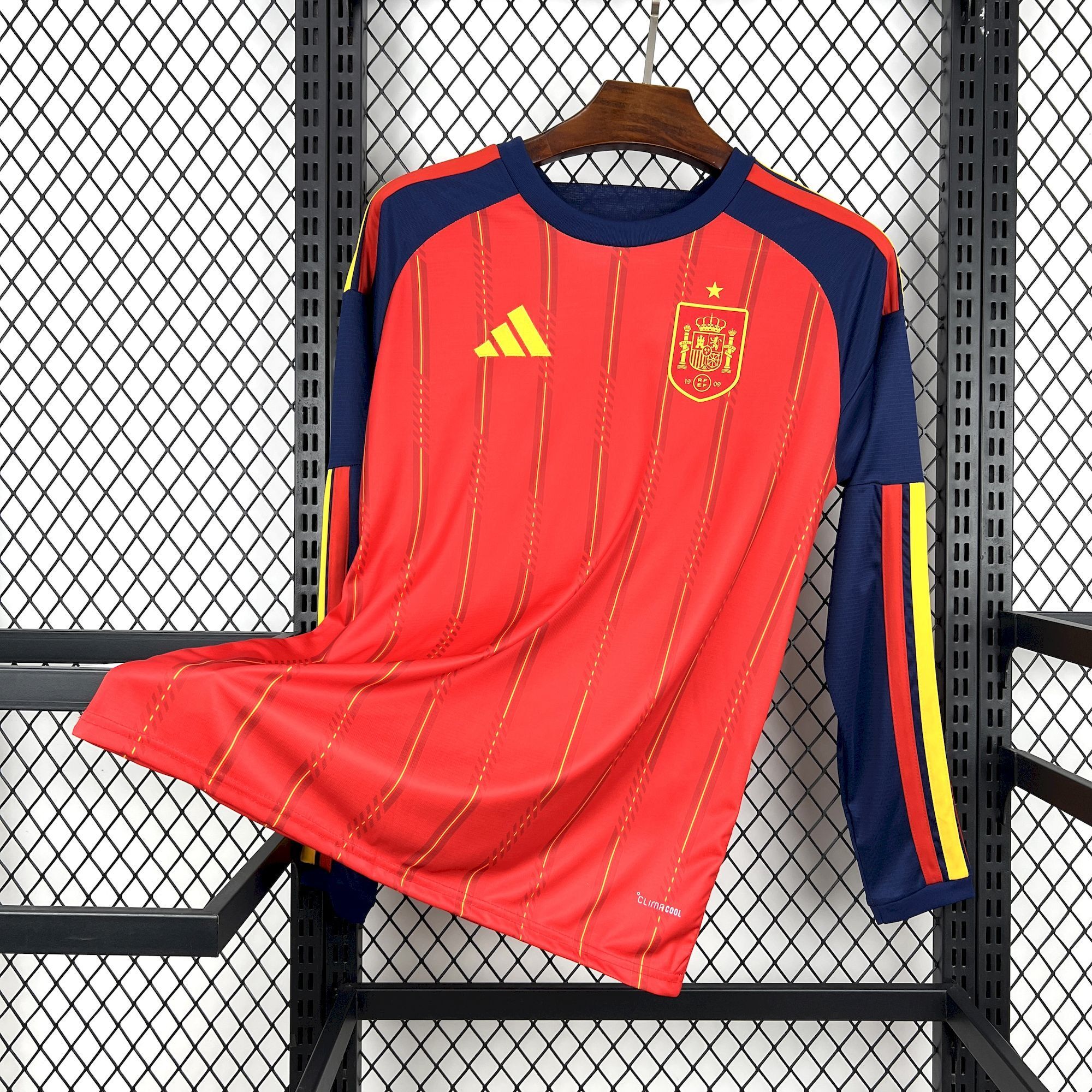 Mens Spain 2026 World Cup Home Long Sleeve Jersey