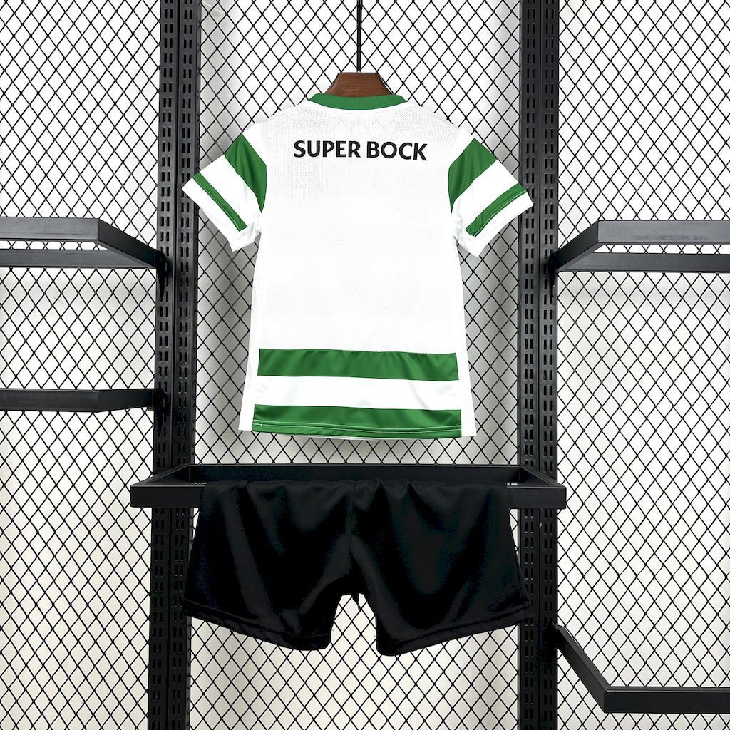 Sporting CP Home Soccer Jersey Kids Kit 2025-26 （Jersey+Shorts）
