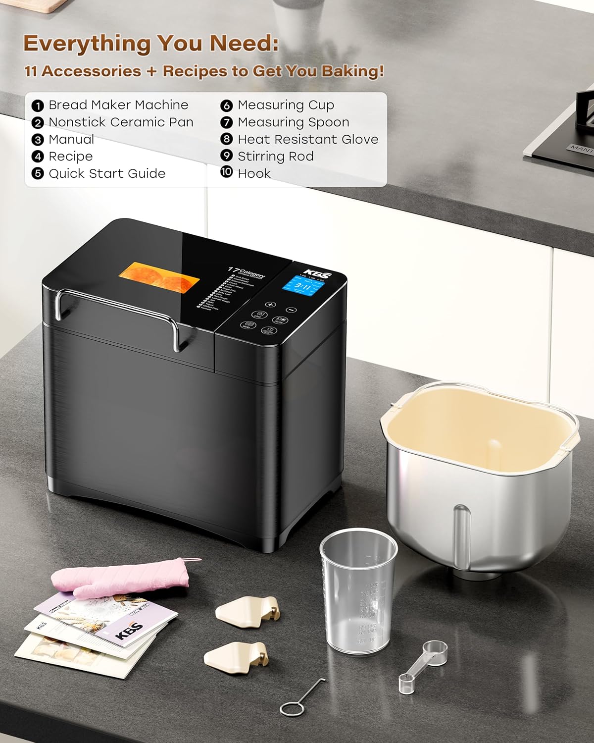 🔥 Today's Flash Deal - KBS 17-in-1 Bread Maker | Quick bread, Cake, Jam, Yogurt