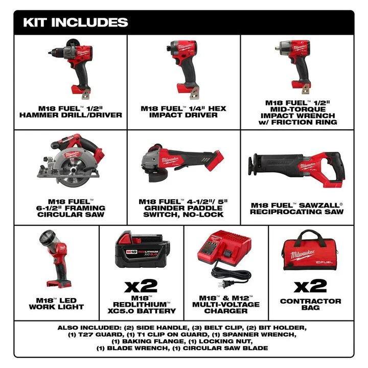 Milwaukee 2695-27SH M18 7-Tool Combo Kit