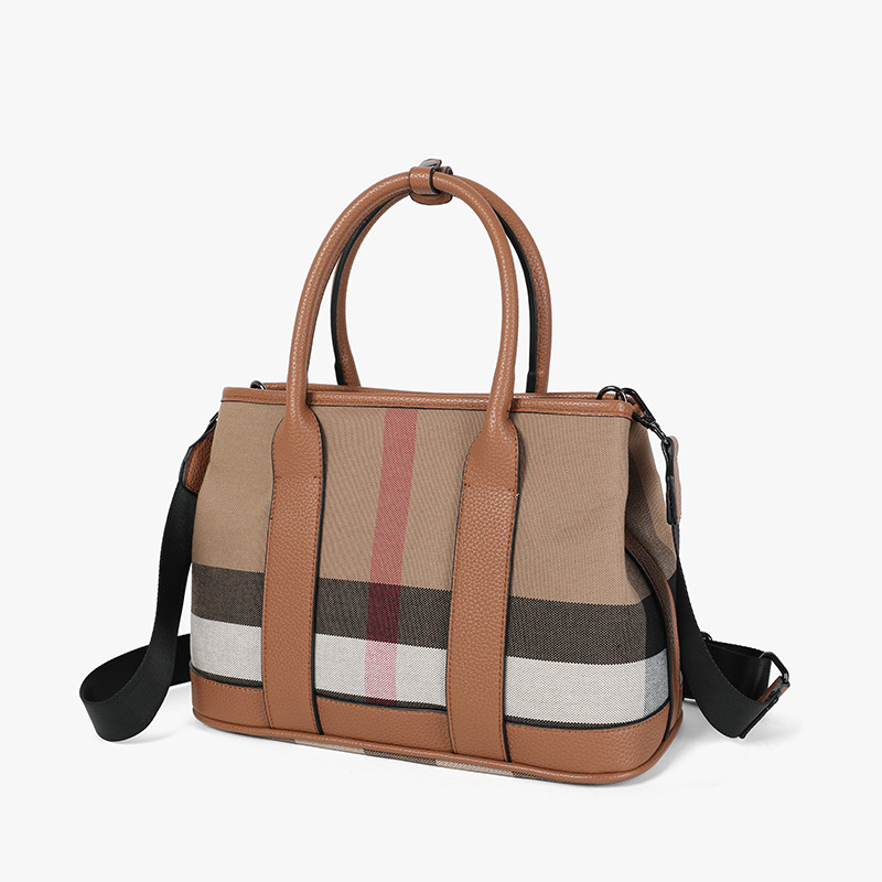 Rolavencia Check Structured Satchel Bag