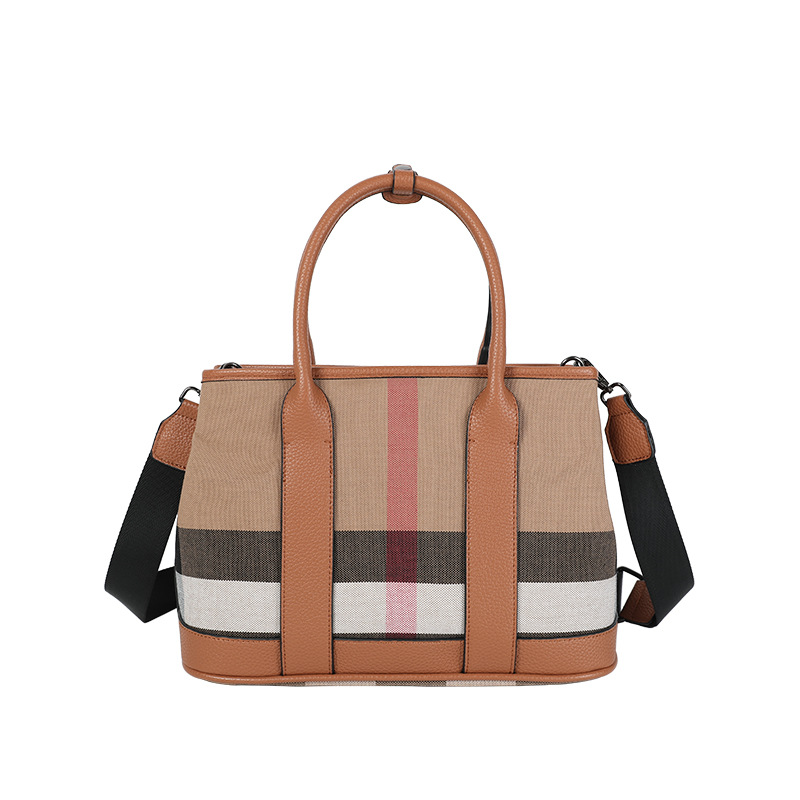 Rolavencia Check Structured Satchel Bag