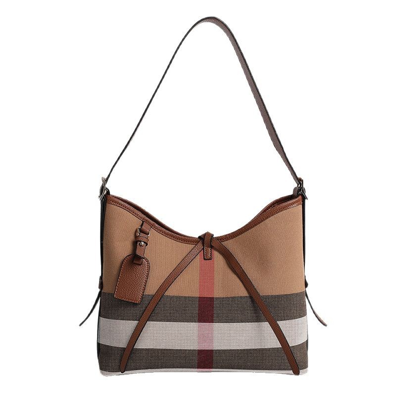 Rolavencia Check Drawstring Hobo Bag