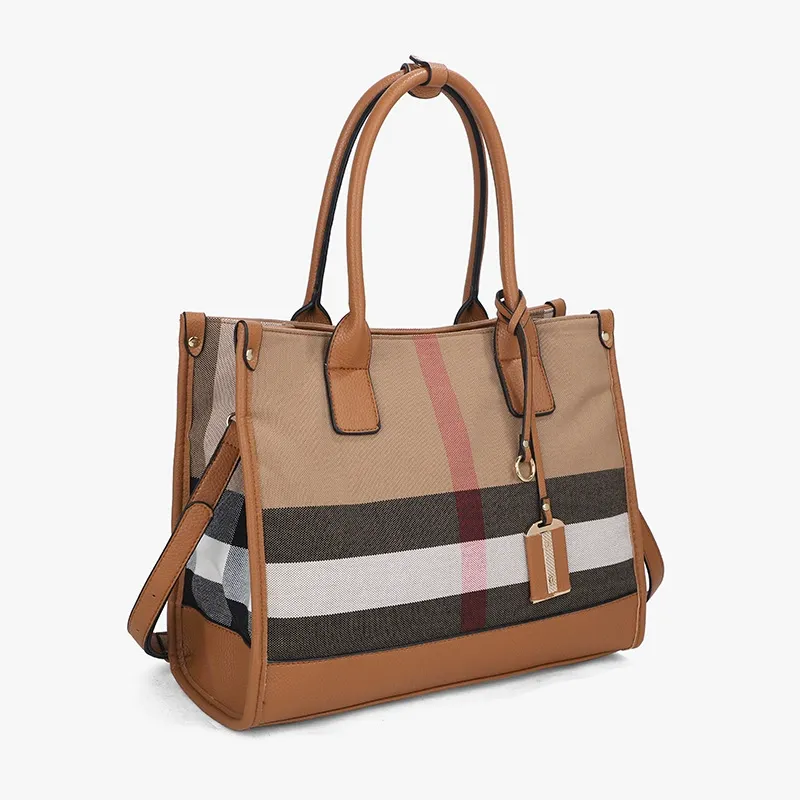Rolavencia Check Structured Tote Bag