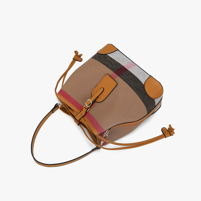 Rolavencia Check Convertible Bucket Bag