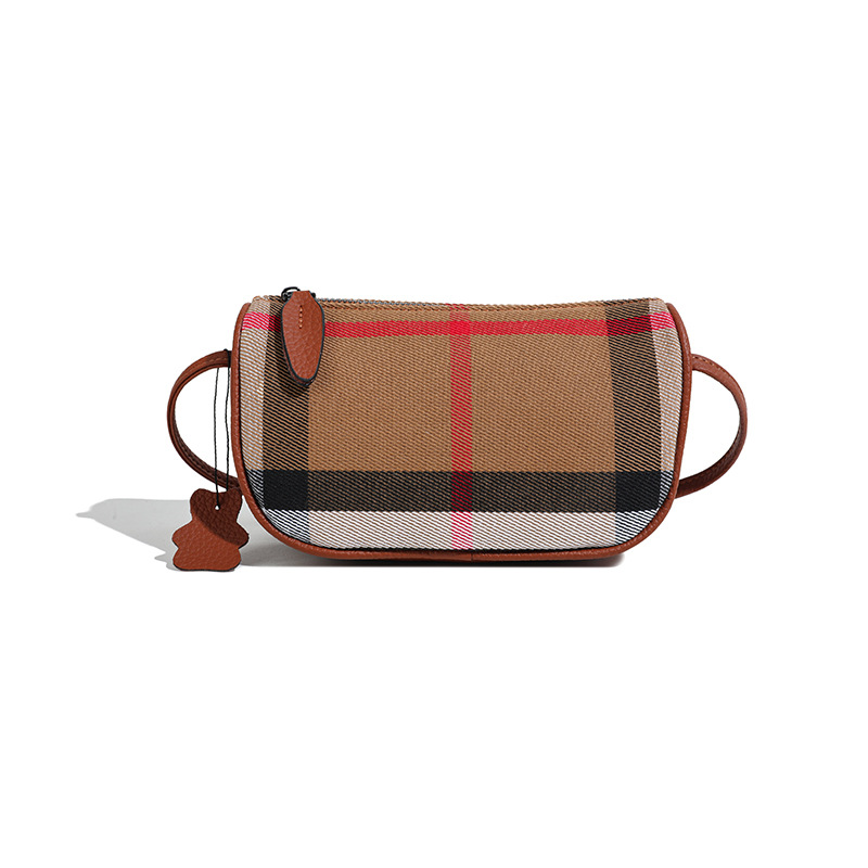 Rolavencia Check Mini Barrel Crossbody Bag