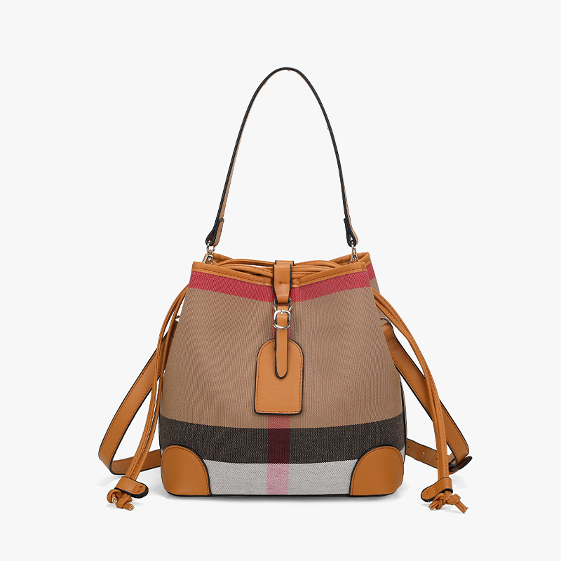 Rolavencia Check Convertible Bucket Bag
