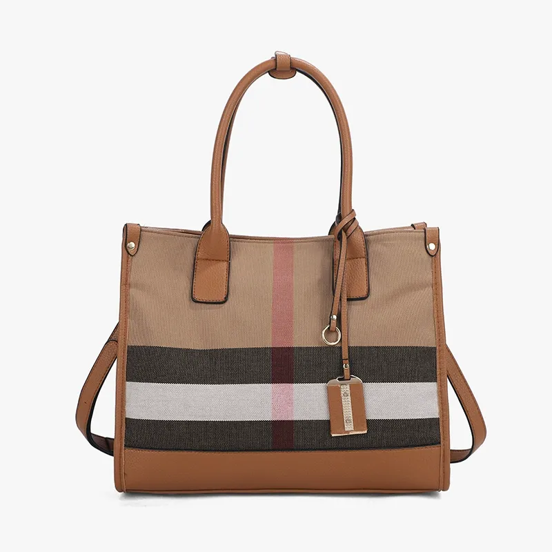 Rolavencia Check Structured Tote Bag