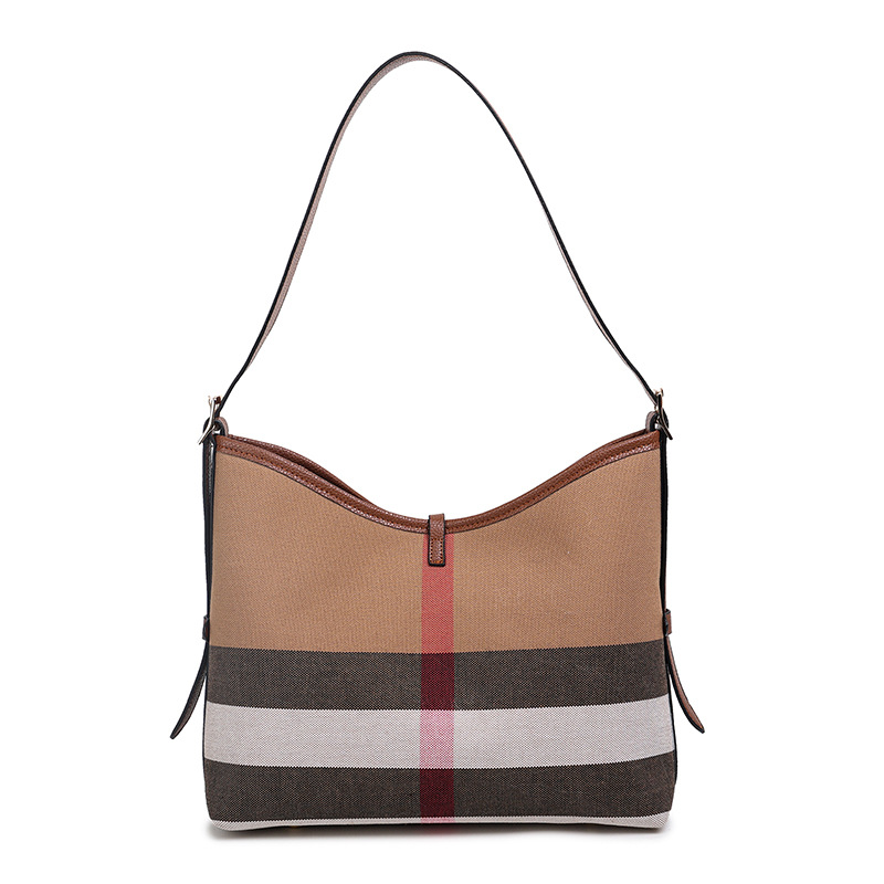 Rolavencia Check Drawstring Hobo Bag