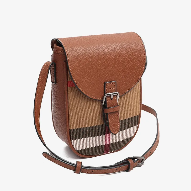 Rolavencia Check Saddle Crossbody Bag