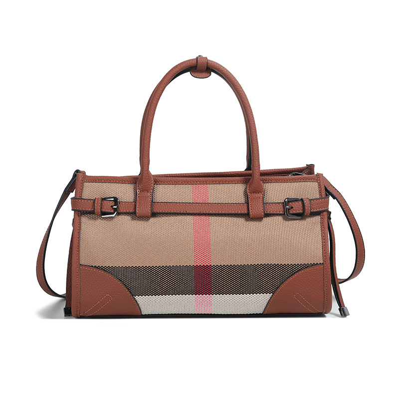 Rolavencia Check Structured Satchel Bag