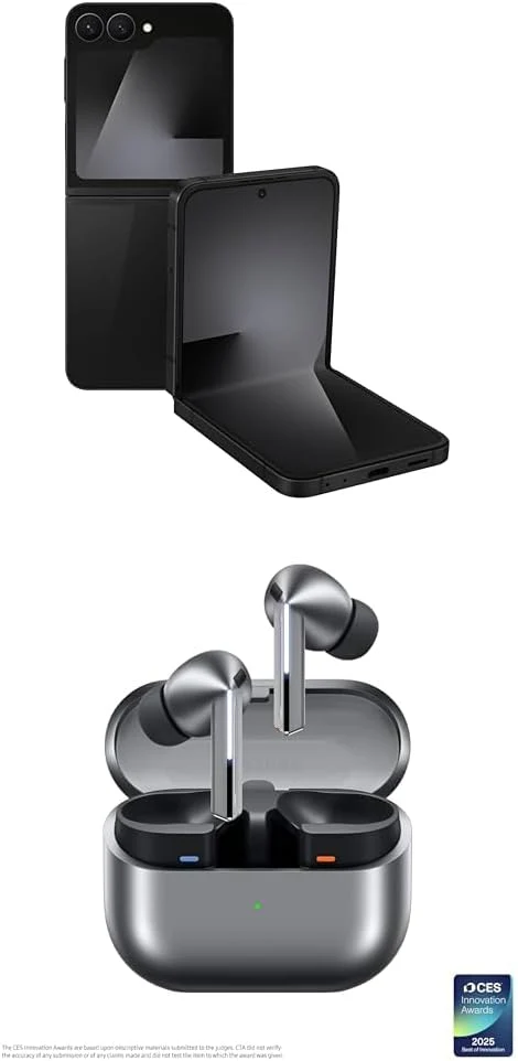 Galaxy Z Flip7 FE Cell Phone, 128GB AI Smartphone, Unlocked Android, Long Battery Life, 2025, 1 Yr Manufacturer Warranty, Black