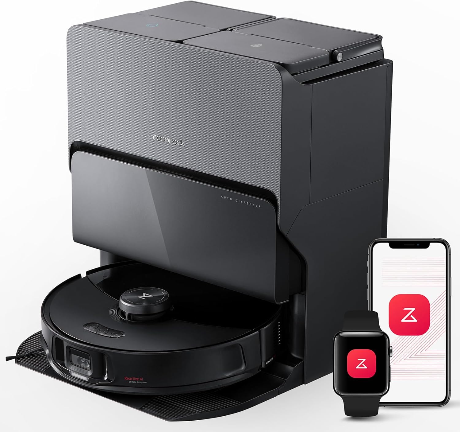 Roborock S8 Maxv Ultra Robot Vacuum & Sonic Mop, [2 Year Local Warranty], 10000 Pa Suction Corner To Edge Deep Cleaning Hot Air Self-Drying white