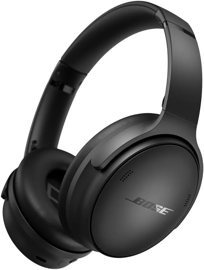 Bose QuietComfort Headphones - Wireless Bluetooth Headphones, Active Over Ear Noise Cancelling and Mic, USB-C Charging, Deep Bass, Up to 24 Hours of Playtime, Black
